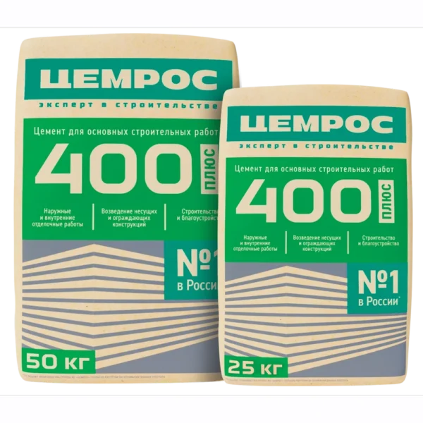 Цемент Цемрос 400 ПЛЮС ЦЕМ I 32.5 Б 25 кг