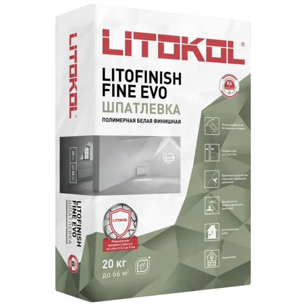 Шпатлевка выравнивающая LITOKOL LITOFINISH FINE EVO 25кг