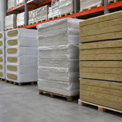 Плиты минеральной ваты Rockwool и Knauf на складе Эмвуди в Мытищах